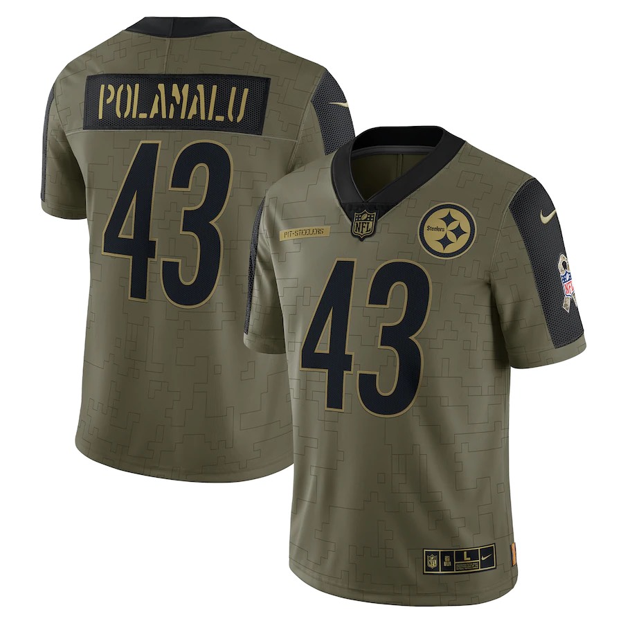 Men Pittsburgh Steelers #43 Troy Polamalu Nike Green Limited NFL Jersey->youth mlb jersey->Youth Jersey